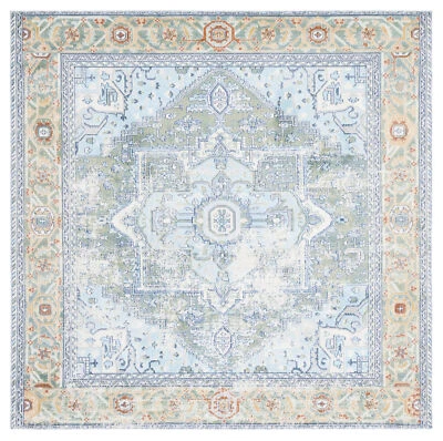 Safavieh Power Loomed Aria Collection Green / Blue Area Rugs - ARA580Y - Image 1 of 2