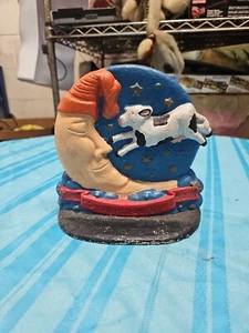 Doorstop cast iron  'The Cow Jumped over the moon' Nursery Rhyme Painted Guc  - Picture 1 of 7