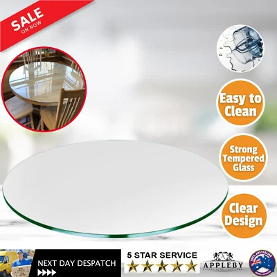Dining Coffee Table Top Tempered Glass Round 900 mm Thickness: 10 mm Transparent - image 1 of 4