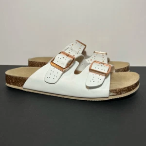 Girls SEYCHELLES Studded White Buckle Strap Sandals / Size 3 - Picture 1 of 8