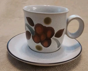 Juego de 2 tazas y platillos de café de gres Noritake Folkstone Orinda florales - Imagen 1 de 11