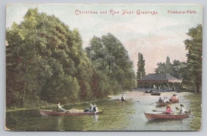Finsbury Park boating lake & pavilion; undivided back; used Dec 23 c1900s - Picture 1 of 2