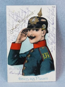 alte AK Feldpost Regiment 134 Plauen Vogtland Sachsen 1915 I WK  Patriotika - Bild 1 von 2
