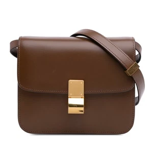 Authenticated Celine Teen skin Classic Box Brown Calf Leather Crossbody Bag - Picture 1 of 12
