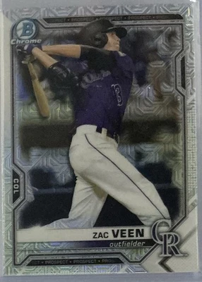 🔥⚾️Zac Veen #BCP-3💥2021 Bowman Chrome Prospects Mojo Refractor Rockies⚾️🔥 - Image 1 of 2