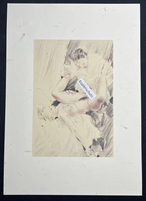 Erotic Illustration von Rojan „Idylle printaniere“ 1934 aus Comic über 12 Drucke - Bild 1 von 2