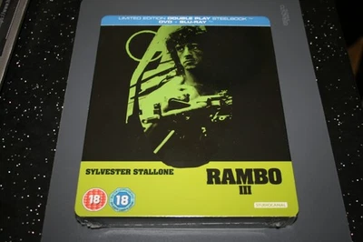 Rambo 3 Limited Edition Steelbook (Dvd/Blu-ray, 1988) Brand New. Cert 18. - Image 1 of 2