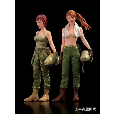 1/20 resin figures model Female soldier (two upper bodies) Unassembled Unpainted - Image 1 of 4