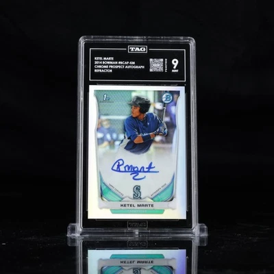 Bowman Chrome Prospects 2014 refractor autógrafo Ketel Marte radiocontrol novato etiqueta 9 Foto 1 de 3