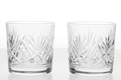 Thomas Webb Crystal CHELTENHAM x 2 Whiskey Glass Tumblers 8.3 cm - Image 1 of 4