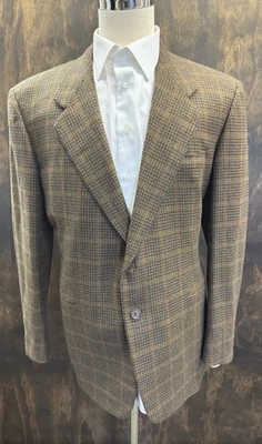 Abrigo Deportivo Belvest Hecho en Italia Cachemira Pata de Gallo Cuadros en Óxido Talla 48 L Foto 1 de 4