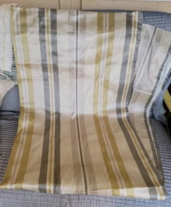 Weltmarkt Vorhänge (3) Poly/Baumwolle Gefüttert Stange Tasche 54X84 Grau Hellbraun Creme  - Bild 1 von 10