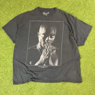 2PAC Tupac Shakur Shirt XL Faded Black Graphic Rap Tee - Image 1 of 4