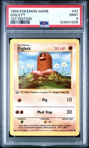 1999 Pokemon - 1st Edition Shadowless Diglett Base Set 47/102 - PSA 9 MINT!! - Picture 1 of 2
