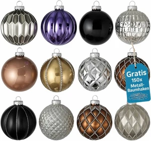 Weihnachtskugeln 12er Set Glas Christbaumkugeln Christbaumschmuck Weihnachten - Bild 1 von 10