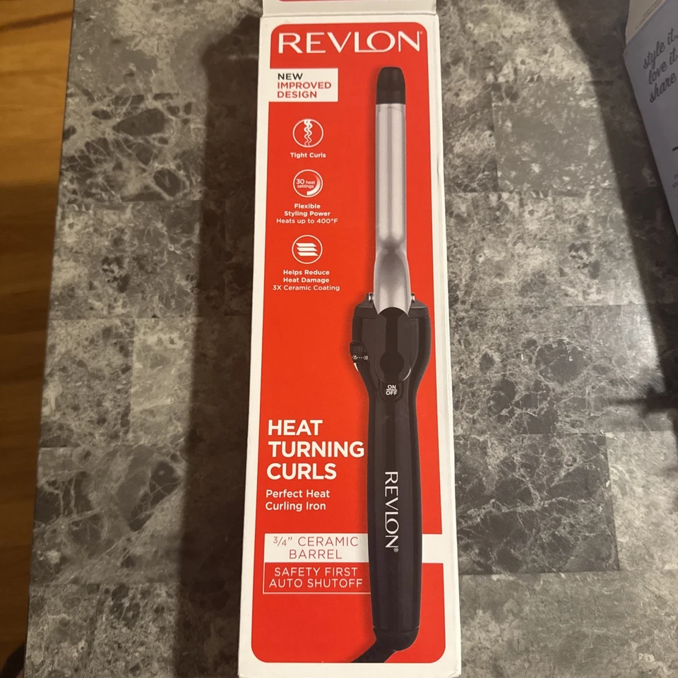 NEW REVLON Head Turning Curls Perfect Heat Curling Iron 3/4" Ceramic Barrel A - Image 1 of 1