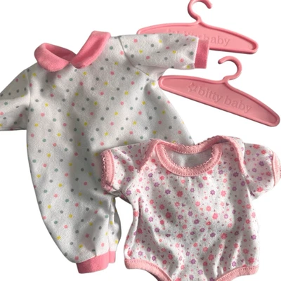 BITTY BABY baby doll clothes pajamas sleeper bundle with hangers American Girl - Image 1 of 4