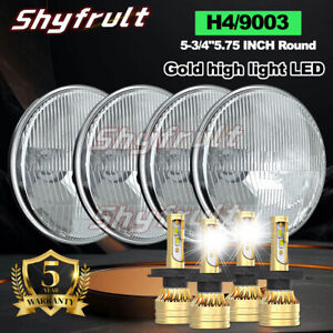 4PCS 5 3/4" 5.75 LED Headlights HI/LO for Oldsmobile 442 98 F85 Cutlass 6000k