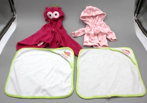 Puppe Baby Badewanne 4 Stück Battat Our Generation Bademäntel Handtücher Kapuze Eule - Bild 1 von 7