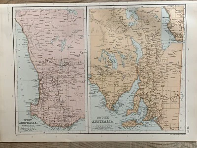 1891 SOUTH & WESTERN AUSTRALIA ANTIQUE COLOUR MAP BY W.G. BLACKIE 129 YEARS OLD - Image 1 of 3