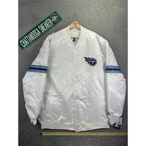 NFL Jacket Mens 4XL White Blue Starters Tennessee Titans Varsity Football XXXXL - Picture 1 of 13