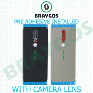 Rear Back Battery Cover Glass For Nokia 7.1 TA-1100 With Camera Lens & Adhesive - Picture 1 of 3