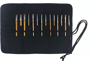 30 Pockets Artist Paint Brush Holder, Canvas Roll up Case Bag & Storage Organize - Picture 1 of 12