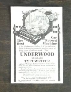 Vintage 1910 Underwood Standard Typewriter Original Ad - Picture 1 of 1