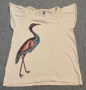 Tea Collection Girls size 5 Blue Heron top flutter sleeve - Picture 1 of 6