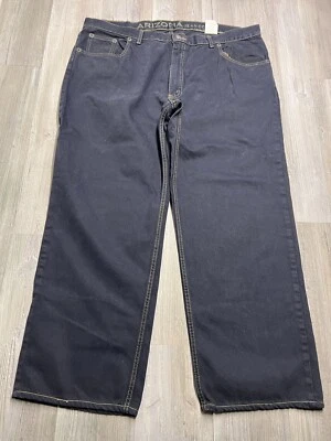 Denim vintage Arizona Jean Co para hombre talla 42x29 lavado índigo oscuro Rockabilly recto Foto 1 de 4