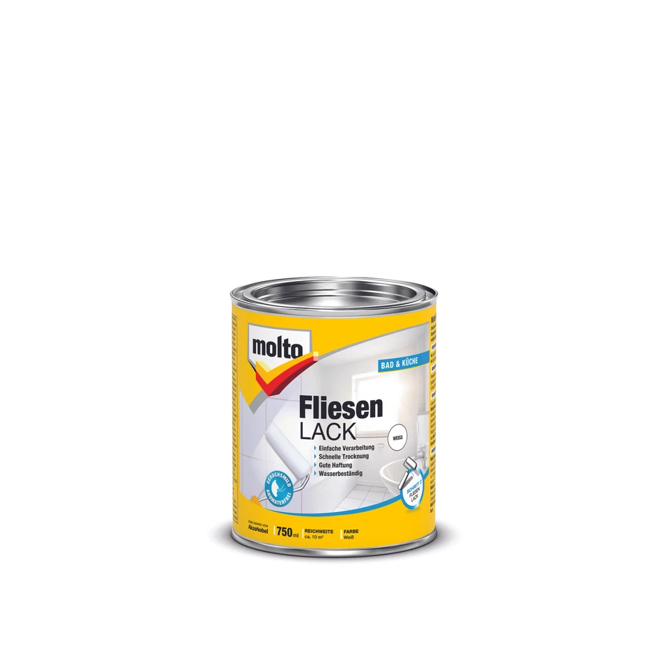 Molto 1-k-fliesenlack weiss 750ml Innen weiß 0,750 l Molto Nein - Bild 1 von 1