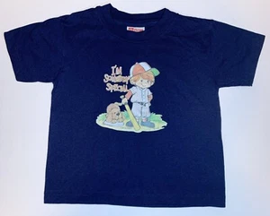 Vintage 90s Youth Tshirt 6-8 Baseball Hanes Heavyweight Royal Prints Small - Picture 1 of 8