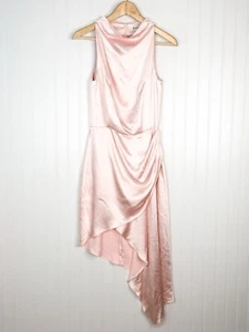 NWT Elliatt Alaia Asymmetric Satin Cocktail Dress in Blush Pink Size Small - Picture 1 of 4