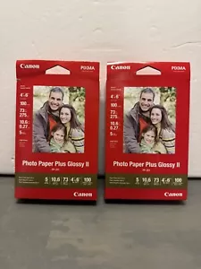 Nuova 200 carta fotografica Canon più fogli lucidi II 4x6 cartolina inkjet PP-201 - Foto 1 di 2