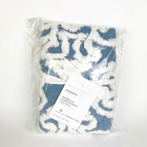 Pottery Barn Chambray Isabelle Candlewick Cotton Sateen Sham STANDARD New Blue - Picture 1 of 5