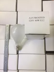 A15 Frosted 120V 40W E12 Bulbs - Case of 50 - I2916 - Picture 1 of 2