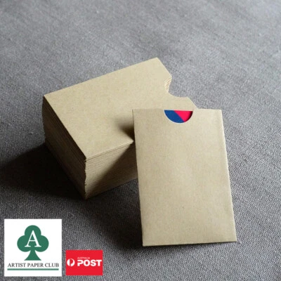 100 Gift Card Sleeves, Hotel Access Card Sleeves, Key Card Holder, Kraft, 150GSM - Imagem 1 de 3