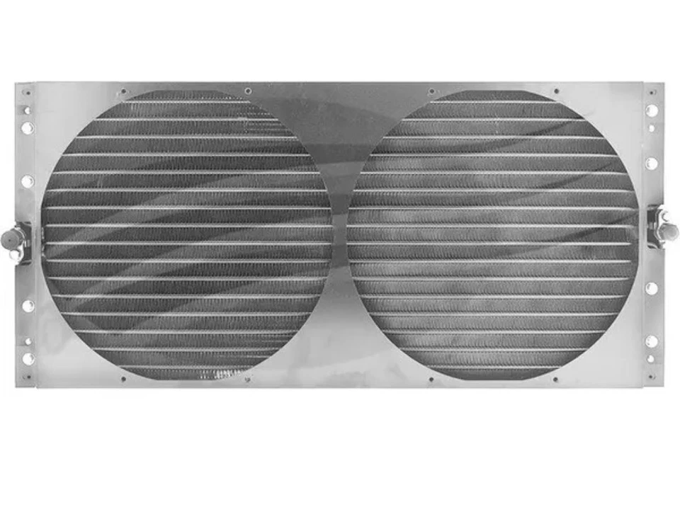 AC Condenser Assembly With Shroud 770mm x 362mm x 44mm - Suit twin 14 inch fans - Image 1 of 1