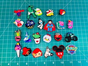 Croc Charms Lot of 23 Jibbitz Crocs Cactus Disney Pirate Spiderman Elmo Hulk - Picture 1 of 7
