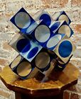 Victor Vasarely - Kroa -1968 Sculpture Géométrique Aluminium en Bleu