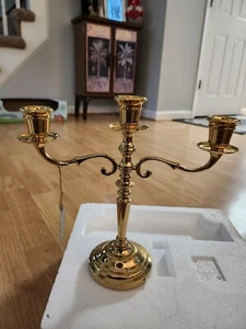 Partylite 3 Candle Holder Gold Candle opera NEW - Picture 1 of 3