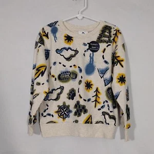 NWT Tommy Bahama Boys Egret Heather Graffiti Crew Sweatshirt Size S 5/6 - Picture 1 of 8