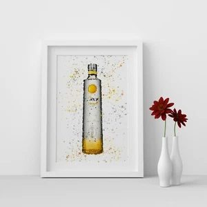 Cîroc Pineapple Vodka Bottle Watercolour Splash A3, A4 and 4x6 Wall Art Prints - Picture 1 of 1
