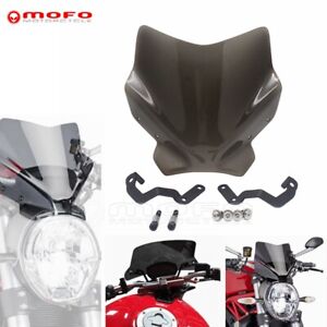 Smoke Windshield Windscreen Kits For Ducati Monster 797 821 1200 S/R 2014-2020