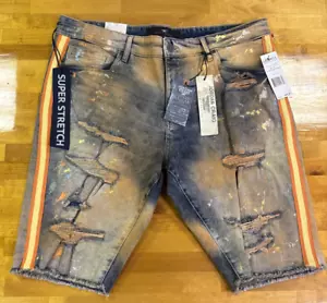 Jordan Craig Denim Shorts Desert Storm J3168SX Super Stretch Men's Size 38 NWT - Picture 1 of 20