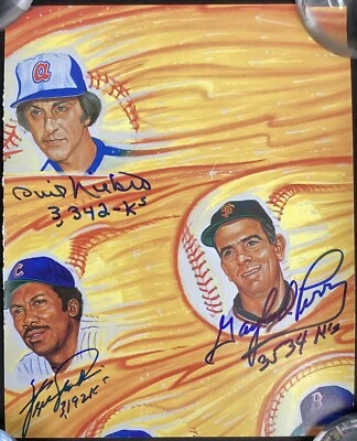 3000 Strikeout Club Signed Cut Niekro Jenkins Perry 3000 K Inscrip Autograph TPG - Image 1 of 4