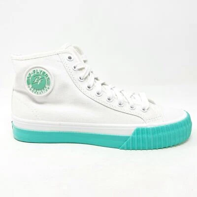 PF Flyers Center Hi White Teal Womens Retro Casual Sneakers PM12OH1W - Image 1 of 4