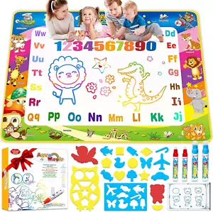 Water Doodle Mat Toys for Ages 2-4, 40 X 30 Inch Large Water Painting Doodle Dra - Picture 1 of 12