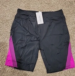 Swimsuits for All Women's Plus Size 20 Long Swim Shorts Black & Pink - Picture 1 of 6