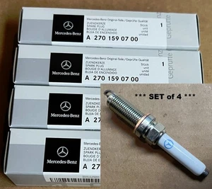 New Genuine OEM Mercedes A2701590700 - Set of 4 Spark Plugs ** SHIPS FREE - Picture 1 of 10